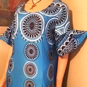 Reborn New York 1X Maxi Ruffle sleeve geometric design stunning